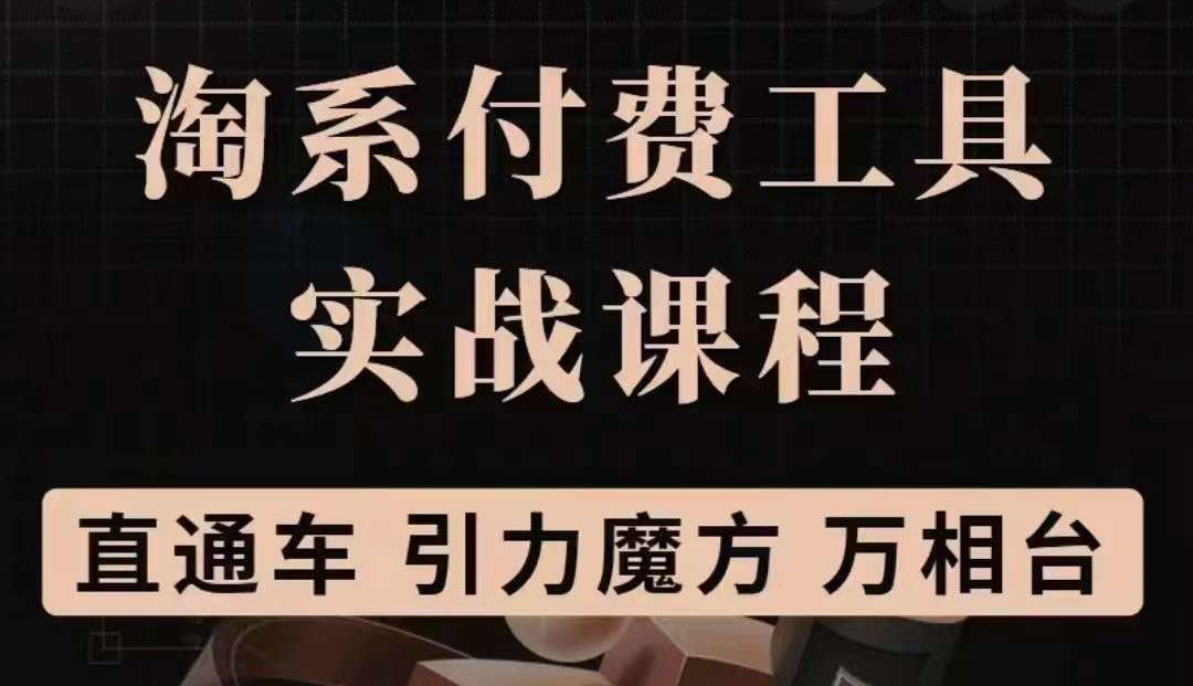 淘系付费工具实战课程【直通车、引力魔方】战略优化，实操演练（价值1299）-搞钱帮