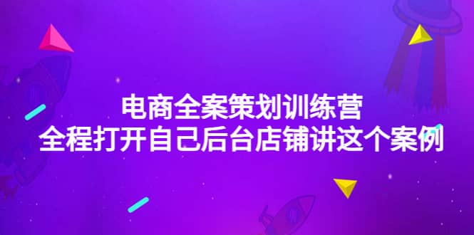 电商全案策划训练营：全程打开自己后台店铺讲这个案例（9节课时）-搞钱帮
