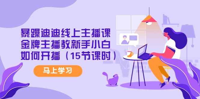暴躁迪迪线上主播课，金牌主播教新手小白如何开播（15节课时）-搞钱帮
