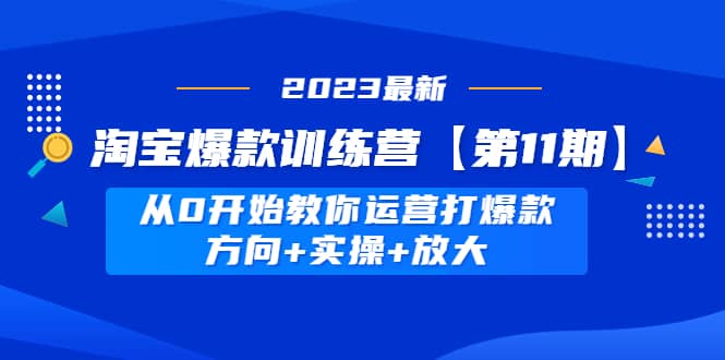 淘宝爆款训练营【第11期】 从0开始教你运营打爆款，方向 实操 放大-搞钱帮