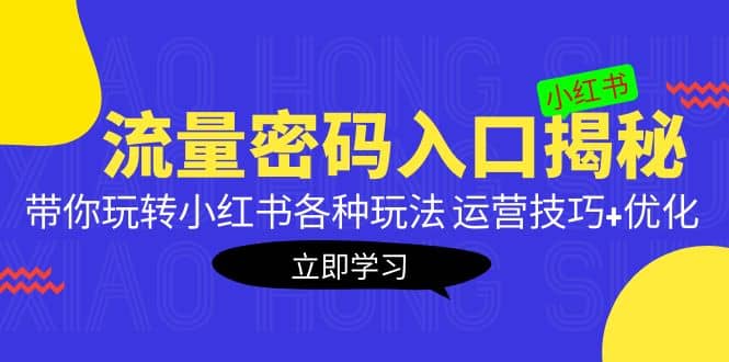 小红书流量密码入口揭秘：带你玩转小红书各种玩法 运营技巧 优化-搞钱帮