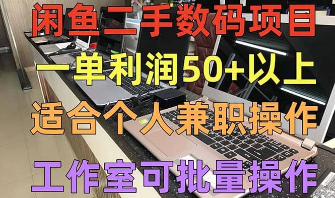 闲鱼二手数码项目，个人副业低保收入，工作室批量放大操作-搞钱帮