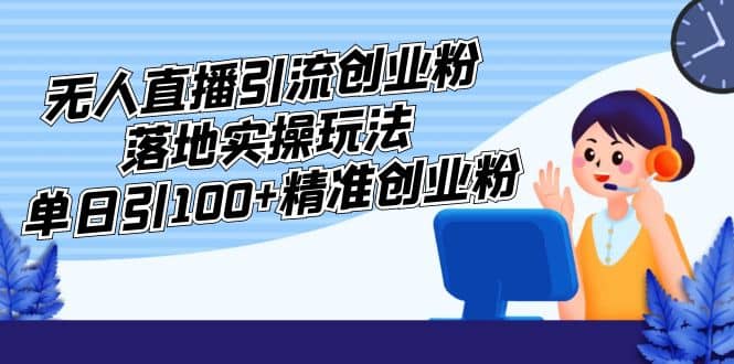 外面收费3980的无人直播引流创业粉落地实操玩法，单日引100 精准创业粉-搞钱帮