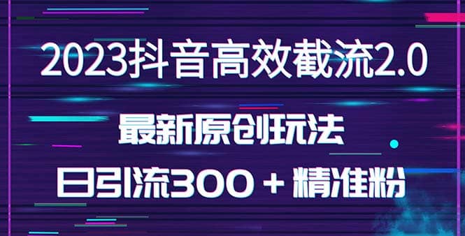 日引300＋创业粉，独家抖音高效截流2.0玩法（价值1280）-搞钱帮