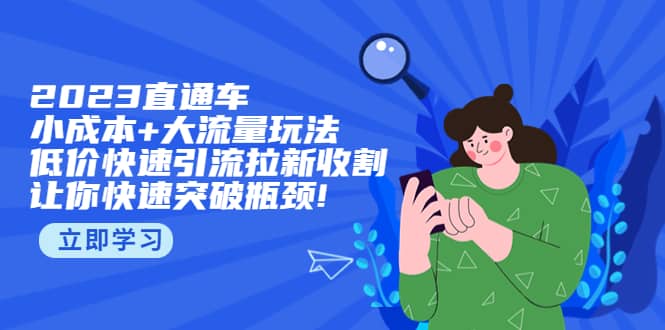 2023直通小成本 大流量玩法，低价快速引流拉新收割，让你快速突破瓶颈-搞钱帮