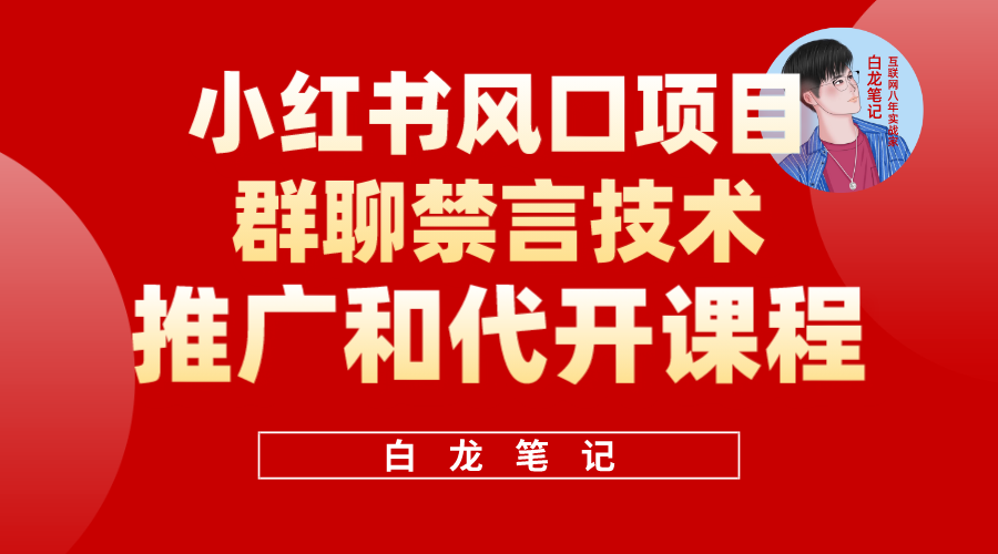 小红书风口项目日入300 ，小红书群聊禁言技术代开项目，适合新手操作-搞钱帮