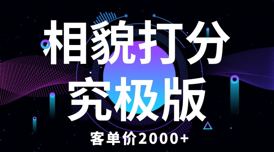 相貌打分究极版，客单价2000 纯新手小白就可操作的项目-搞钱帮