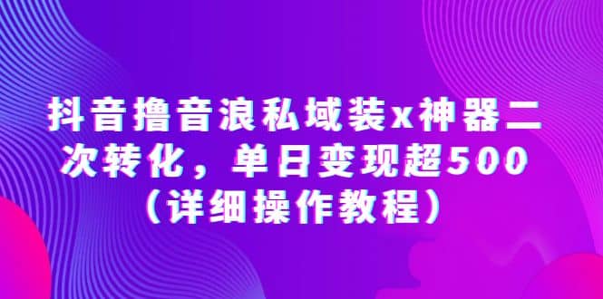 抖音撸音浪私域装x神器二次转化，单日变现超500（详细操作教程）-搞钱帮
