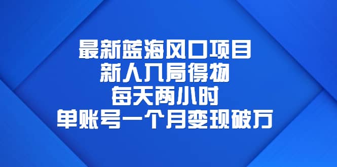 最新蓝海风口项目，新人入局得物，每天两小时，单账号一个月变现破万-搞钱帮