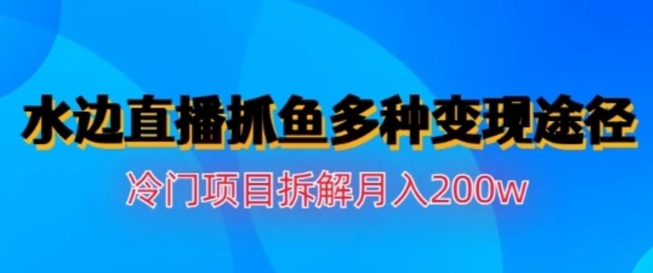 水边直播抓鱼，多种变现途径冷门项目，月入200w拆解【揭秘】-搞钱帮