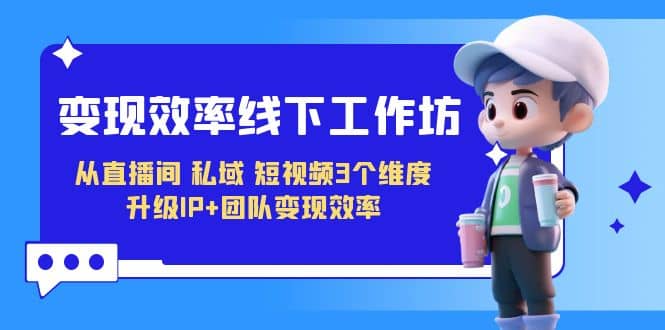 变现-效率线下工作坊，从直播间、私域、短视频3个维度 升级IP 团队变现效率-搞钱帮