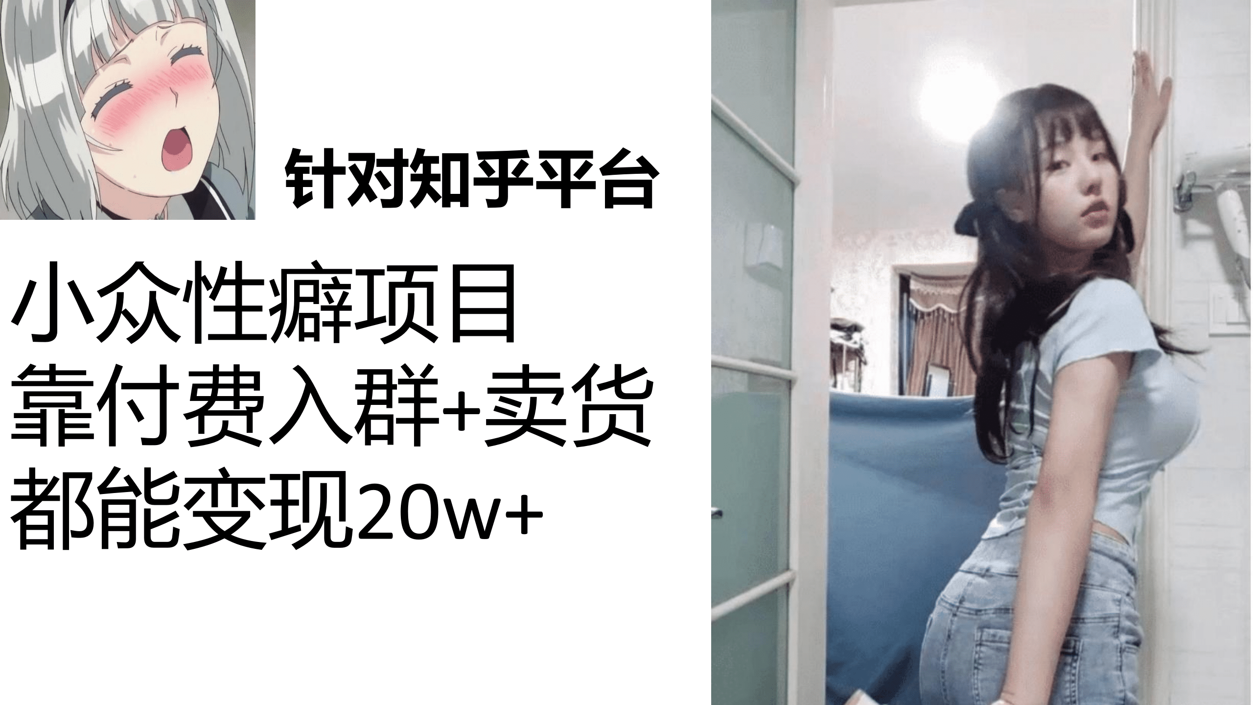 知乎小众性癖项目，Lsp的钱才是最好赚的，付费建群 卖货变现20w-搞钱帮