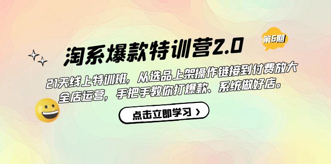 淘系爆款特训营2.0【第六期】从选品上架到付费放大 全店运营 打爆款 做好店-搞钱帮