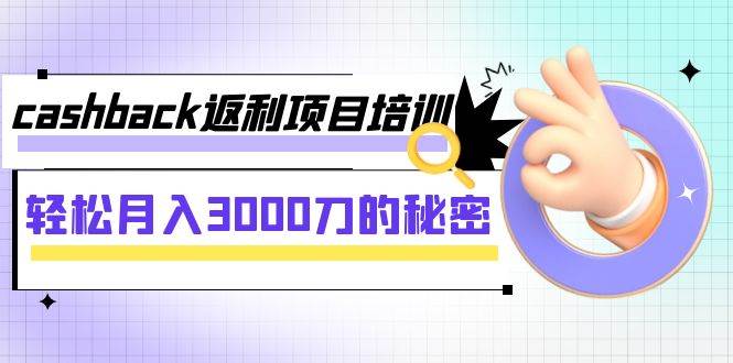 cashback返利项目培训：轻松月入3000刀的秘密（8节课）-搞钱帮