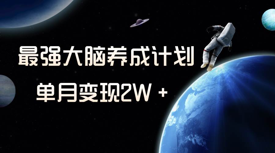 冷门虚拟项目，最强大脑养成计划，一个月变现2W＋-搞钱帮
